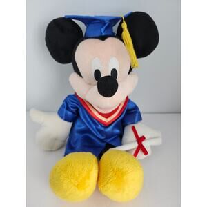 Disney Mickey Mouse Graduation Plush Blue/Red/Gold NEW Celebrate